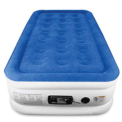 SoundAsleep Dream Series Luxury Air Mattress with ComfortCoil Technology & Built-in High Capacity Pump for Home & Camping- Double Height, Adjustable, Inflatable Blow Up, Portable - Twin Size
