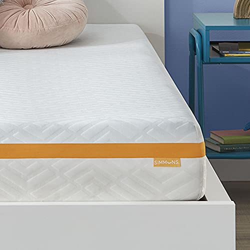 Simmons - Gel Memory Foam Mattress - 10 Inch, Twin Size, Medium Feel, Motion Isolating, Moisture Wicking Cover, CertiPur-US Certified, 100-Night Trial