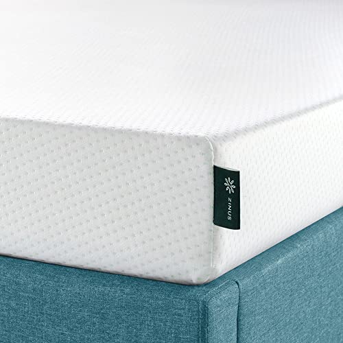 Zinus 6 Inch Green Tea Memory Foam Mattress / CertiPUR-US Certified / Bed-in-a-Box / Pressure Relieving, Twin, White