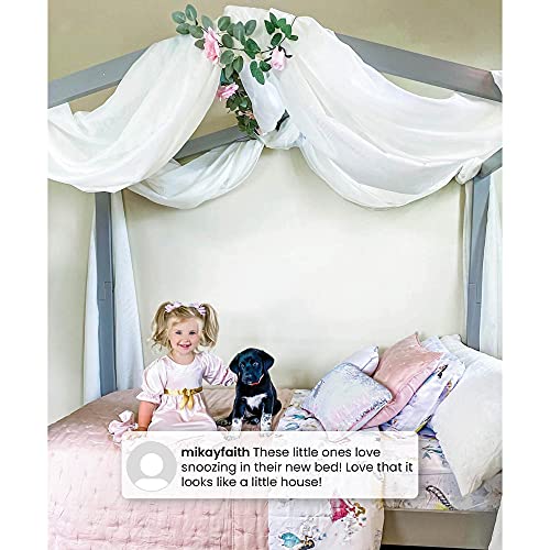Delta Children Poppy House Wood Twin Bed, Platform Bed - No Box Spring Needed, Bianca White