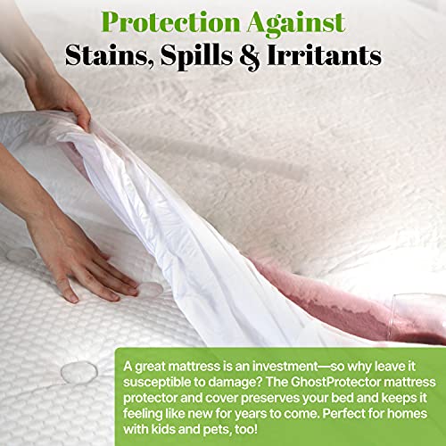 GhostBed Waterproof Mattress Protector & Cover - Noiseless, Lightweight, Breathable & Plastic-Free - Twin