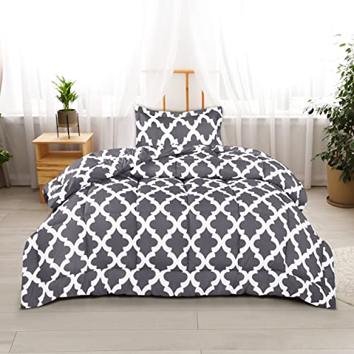 Utopia Bedding Twin Comforter Set Kids (Grey) with 1 Pillow Sham - Bedding Comforter Sets - Down Alternative Comforter - Soft and Comfortable - Machine Washable