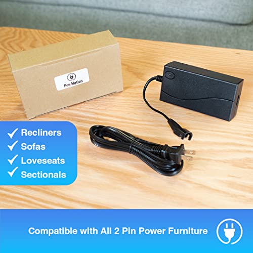 Pro Motion Power Furniture Power Supply with Universal Design for All Power Recliner, Sofa, Loveseat 29V 2A AC/DC Power Switching Transformer and Adapter + Power Wall Cord Included