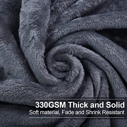 EASELAND Soft Queen Size Blanket All Season Warm Microplush Lightweight Thermal Fleece Blankets for Couch Bed Sofa,90x90 Inches,Dark Grey