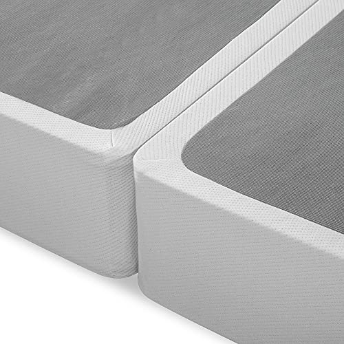 ZINUS No Assembly Metal Box Spring / 9 Inch White Mattress Foundation / Sturdy Metal Structure, Split Queen