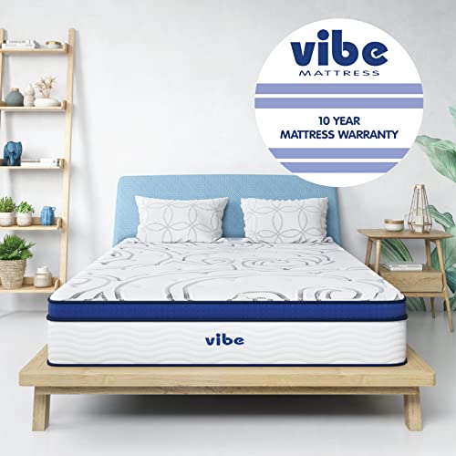 Vibe Quilted Gel Memory Foam and Innerspring Hybrid Pillow Top 12-Inch Mattress | CertiPUR-US Certified | Bed-in-a-Box Queen