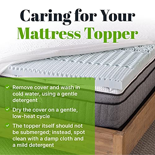 GhostBed 3 Inch Cooling Gel Memory Foam Mattress Topper - Waterproof Cover, Protector & Topper in One, Queen