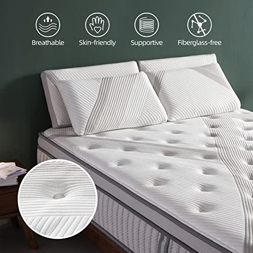 14 Inch King Mattress in a Box, Lechepus Plush Memory Foam Hybrid Mattress with Pocket Innerspring, Soft But Supportive Mattress for Pressure Relief, King Size 76"*80"