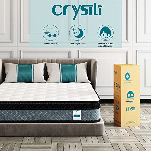 Crystli Twin Mattress, 10 Inch Memory Foam Mattress with Innerspring Hybrid Mattress in a Box Pressure Relief & Supportive Twin Size Mattress 100-Night Trial 10-Year Support