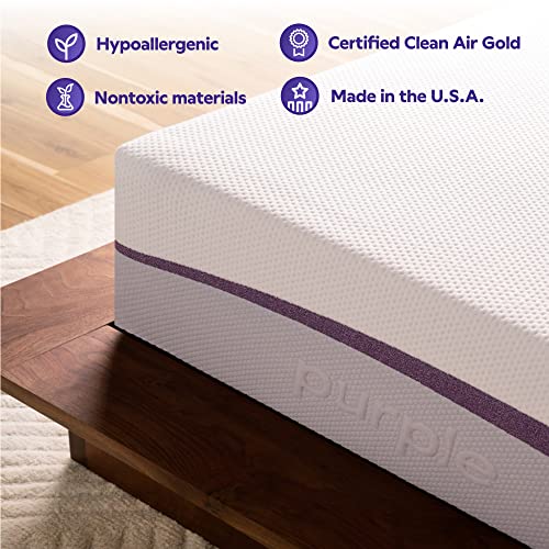 Purple Plus King Mattress, GelFlex Grid, Better Than Memory Foam, Premium Comfort Foam Layer, Temperature Neutral, Responsiveness, Breathability, Made in USA