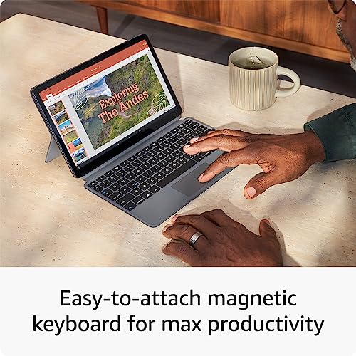 Amazon Fire Max 11 tablet and Keyboard Case bundle, power, fun, and productivity, octa-core processor, 4 GB RAM, 14-hour battery life, 64 GB, Gray