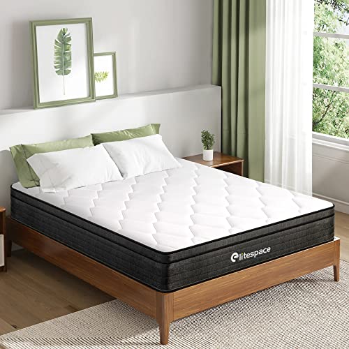 elitespace Queen Mattress,12 Inch Memory Foam Hybrid Mattresses in a Box with Individual Pocket Spring,for Pressure Relief & Motion Isolation Queen Size Mattress,CertiPUR-US.