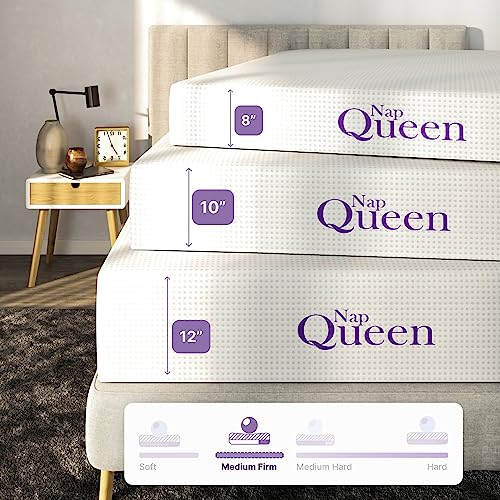 NapQueen 8 Inch Twin Size Mattress, Bamboo Charcoal Memory Foam Mattress, Bed in a Box
