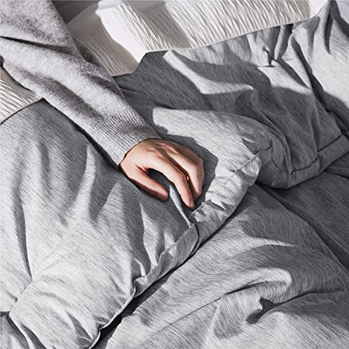 BEDSURE Queen Comforter Set - Grey Comforter Queen Size, Soft Bedding for All Season, 3 Pieces Cationic Dyeing Bedding Set with 1 Comforter and 2 Pillow Shams