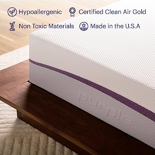 Purple Plus Queen Mattress, GelFlex Grid, Better Than Memory Foam, Premium Comfort Foam Layer, Temperature Neutral, Responsiveness, Breathability, Made in USA