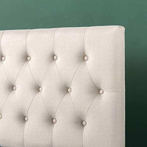 ZINUS Trina Upholstered Headboard / Button Tufted Upholstery / Adjustable Height / Easy Assembly, Taupe, Queen