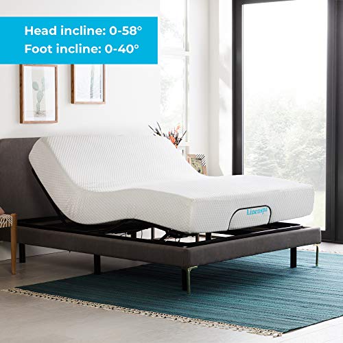 LINENSPA Adjustable Bed Base - Motorized Head and Foot Incline - Quick and Easy Assembly