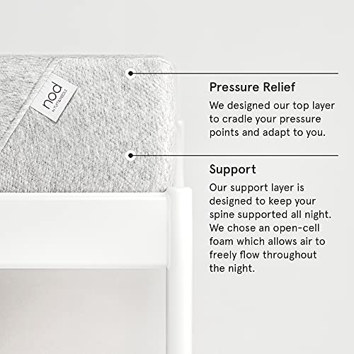 Nod by Tuft & Needle 8-Inch King Mattress, Adaptive Foam Bed in a Box, Responsive and Supportive, CertiPUR-US, 100-Night Sleep Trial, 10-Year Limited Warranty White