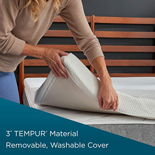 Tempur-Pedic TEMPUR Supreme 3-Inch Mattress Topper, Medium Firm, Queen, White