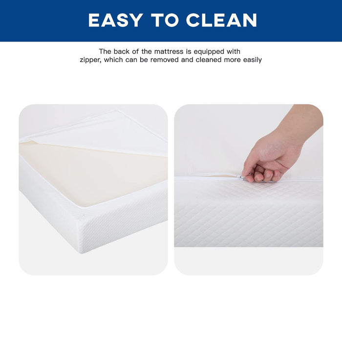 6/8/10/12 inch Gel Memory Foam Mattress for Cool Sleep & Pressure Relief, Medium Firm Mattresses CertiPUR-US Certified/Bed-in-a-Box/Pressure Relieving (10 in, Full) White