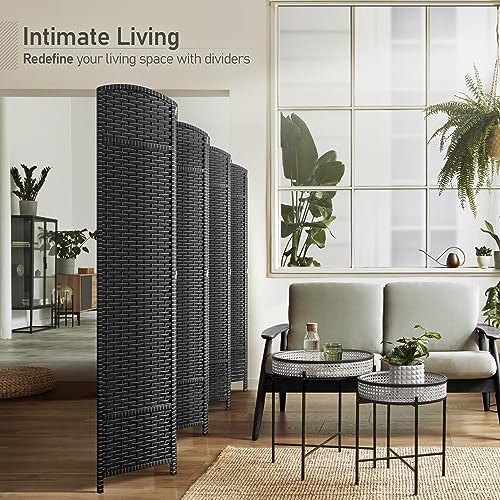 Sorbus 8 Panel Room Divider 6 ft. Tall - Privacy Screen, Extra Wide Double Hinged Panels, Mesh Hand-Woven Design, Partition Room Dividers and Folding Privacy Screens, Wall Divider for Room Separation