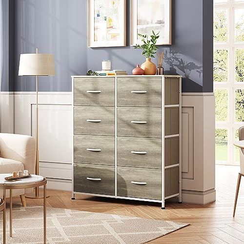 WLIVE Fabric Dresser for Bedroom, Tall Dresser with 8 Drawers, Storage WLIVE Fabric Dresser for Bedroom, Tall Dresser with 8 Drawers, Storage