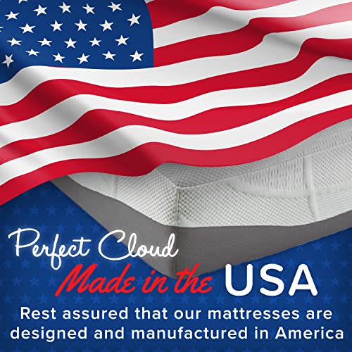Perfect Cloud Made in The USA UltraPlush Charcoal-Infused 10-inch Memory Foam Mattress - Pressure Relieving - Bed-in-a-Box (RV Short Queen)