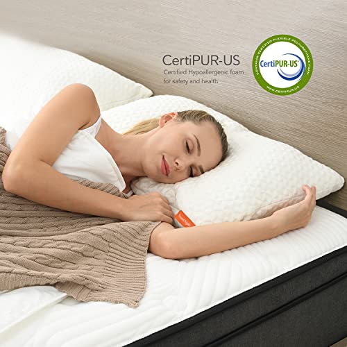 Sweetnight Queen Mattress in a Box - 12 Inch Plush Pillow Top Hybrid Mattress, Gel Memory Foam for Sleep Cool, Motion Isolating Individually Wrapped Coils, Queen Size, Twilight