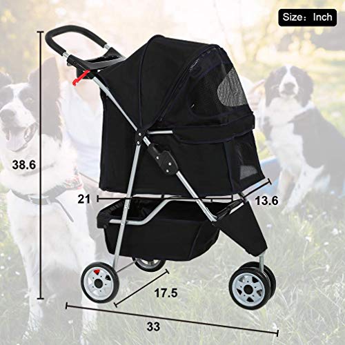 bestpet pet stroller cat dog cage stroller travel folding carrier BestPet 3 Wheels Pet Stroller Dog Cat Cage Jogger Stroller for Medium