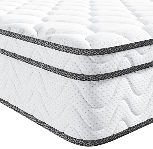 Vesgantti 10.2 Inch Multilayer Hybrid Queen Mattress - Multiple Sizes & Styles Available, Ergonomic Design with Breathable Foam and Pocket Spring/Medium Plush Feel