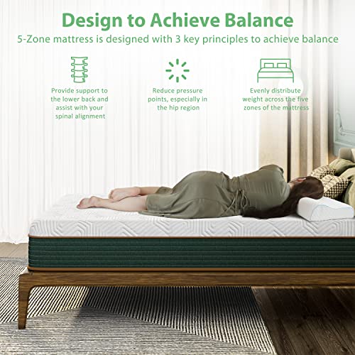Zeffly Full Size Mattress 10 Inch, Gel Memory Foam Mattress with Individual Pocket Springs, Hybrid Mattress in a Box for Pressure Relief & Cooler Sleep, CertiPUR-US Certified