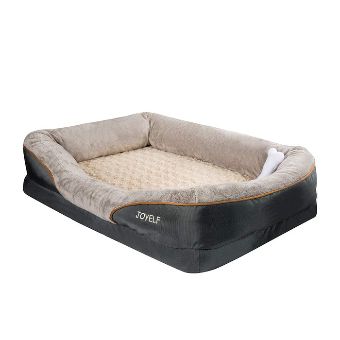 JOYELF Large Memory Foam Dog Bed, Orthopedic Dog Bed & Sofa with Removable Washable Cover and Squeaker Toy as Gift