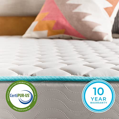 Linenspa 6 Inch Innerspring Twin Mattress with Foam Layer - Firm Feel - CertiPUR-US Certified - Mattress in a Box,White