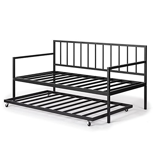 ZINUS Eden Metal Daybed with Trundle / Mattress Foundation with Steel Slat Support / Easy Assembly, Twin
