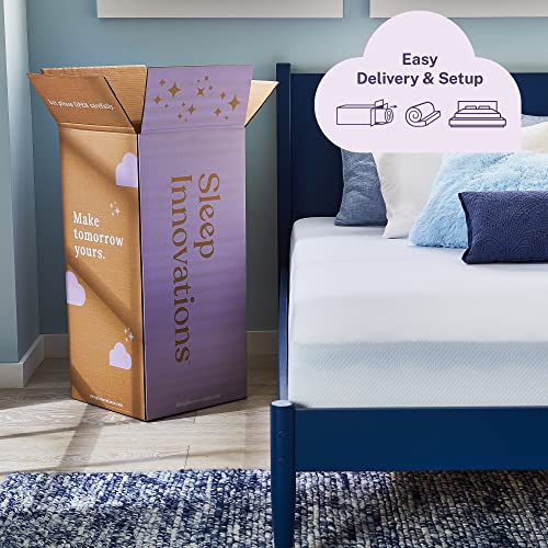 Sleep Innovations Marley 8 Inch Cooling Gel Memory Foam Mattress with Airflow Channel Foam for Breathability, Queen Size, Bed in a Box, Medium Firm Support