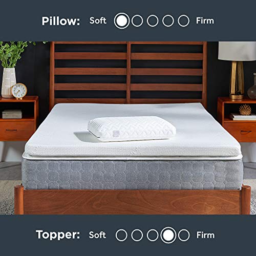 Tempur-Pedic TEMPUR-Supreme 3-Inch Medium Firm Full Mattress Topper + Cloud Pillow Set