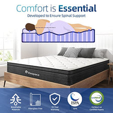 UniPon 12" Queen Hybrid Mattress - 760+ Pocket Springs, Fiberglass Free, CertiPUR-US, 365-Night Trial