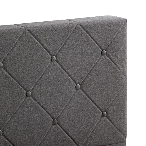ZINUS Shalini Upholstered Platform Bed Frame / Mattress Foundation / Wood Slat Support / No Box Spring Needed / Easy Assembly, Dark Grey, King
