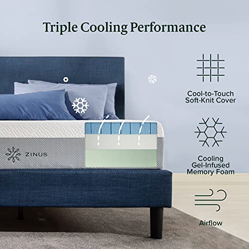 ZINUS 12 Inch Ultra Cooling Gel Memory Foam Mattress / Cool-to-Touch Soft Knit Cover / Pressure Relieving / CertiPUR-US Certified / Bed-in-a-Box / All-New / Made in USA, Full