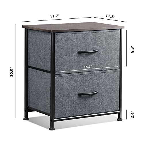WLIVE Nightstand, 2 Drawer Dresser for Bedroom, Small Dresser with 2 D WLIVE Nightstand, 2 Drawer Dresser for Bedroom, Small Dresser with 2 D