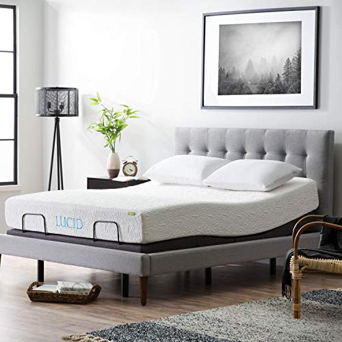 Lucid L300 Adjustable – Queen Bed Frame with Head and Foot Incline –USB – Wireless Remote – 5-Minute Assembly – Quiet Motor – Adjustable Bed Base Queen
