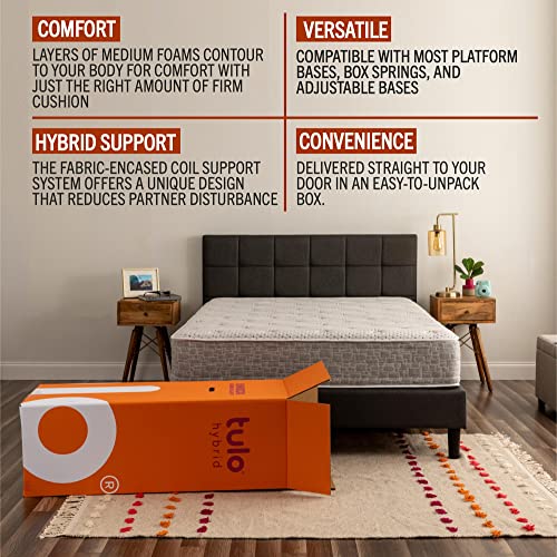 Tulo by Mattress Firm | 12 INCH Memory Foam Plus Coil Support Hybrid Mattress | Bed-in-A-Box | Plush Comfort | Queen