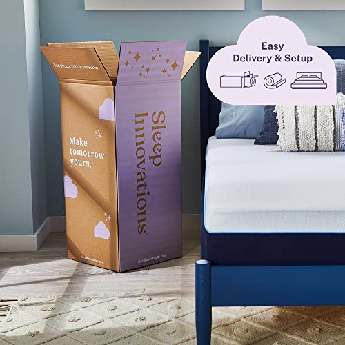 Sleep Innovations Marley 12 Inch Cooling Gel Memory Foam Mattress with Airflow Channel Foam for Breathability, Full Size, Bed in a Box, Medium Firm Support