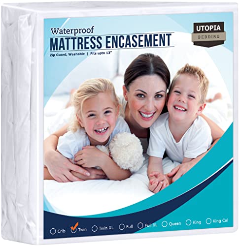 Utopia Bedding Zippered Mattress Encasement Queen - 100% Waterproof an