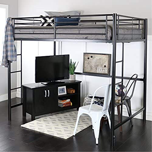 Walker Edison Timothee Urban Industrial Metal Double over Loft Bunk Be