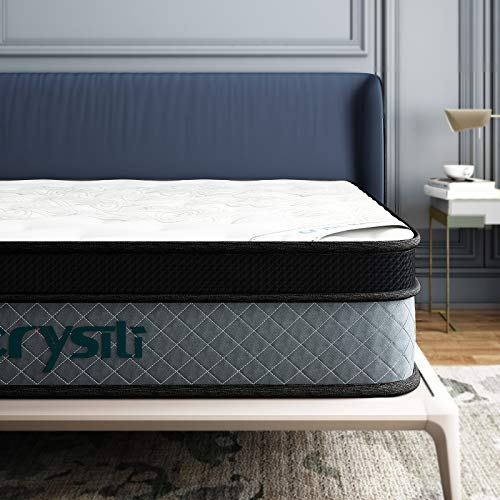 Crystli Twin Mattresses 12 inch Memory Foam Mattress Twin Size Hybrid Mattress Medium Firm Bed Mattress in a Box with CertiPUR-US Foam 100-Night Trial 10 Years Warranty