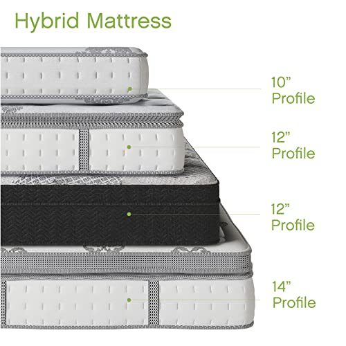 Classic Brands Mercer Cool Gel Memory Foam and Innerspring Hybrid 12-Inch Pillow Top Mattress | Bed-in-a-Box Twin