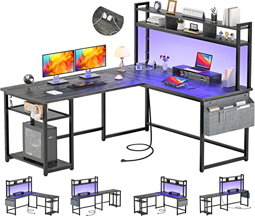 Homieasy 55 L-Shaped MultiScreen Desk with Multiple Charging Station Homieasy 55 L-Shaped MultiScreen Desk with Multiple Charging Station