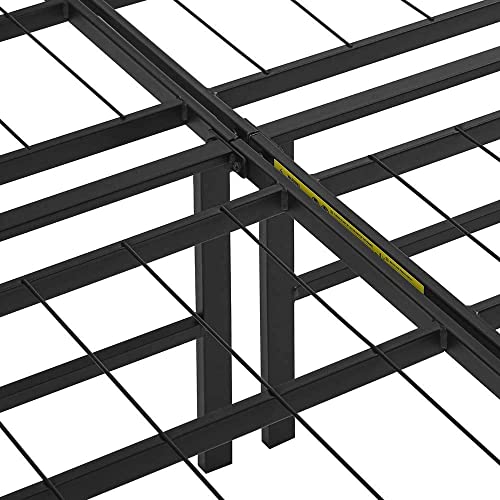 Amazon Basics Foldable Metal Platform Bed Frame with Tool Free Setup, 14 Inches High, Full, Black
