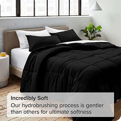 Bare Home Comforter Set - Queen Size - Ultra-Soft - Goose Down Alternative - Premium 1800 Series - All Season Warmth (Queen, Black)